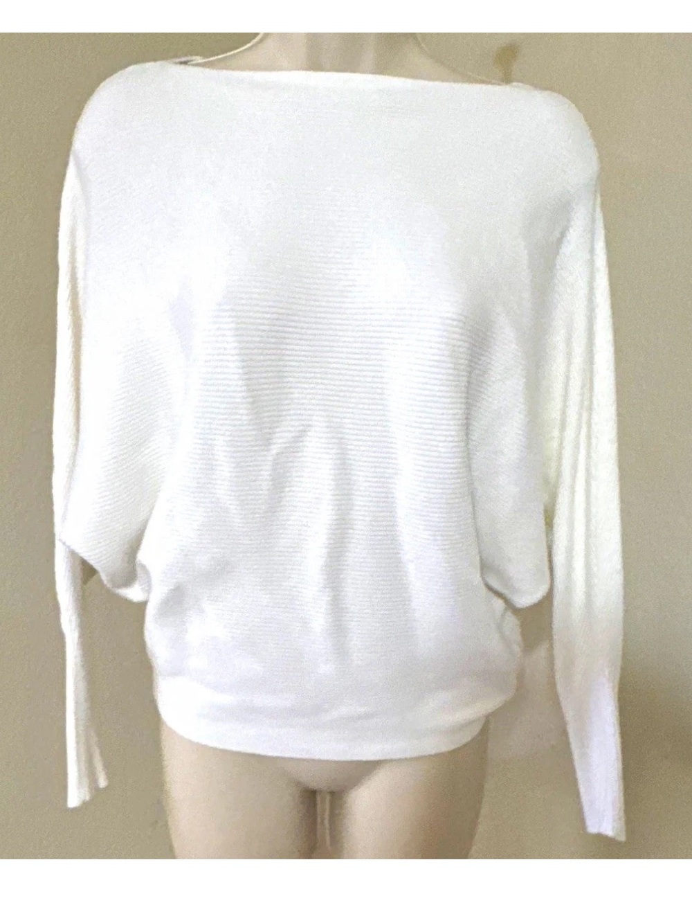 Philosophy Republic Clothing Women’s White Solid Knit Boat Neck Dolman Sweater S